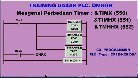 Training Dasar PLC. Omron, Mengenal Perbedaan Timer TIMX, TIMHX Dan TMHHX.