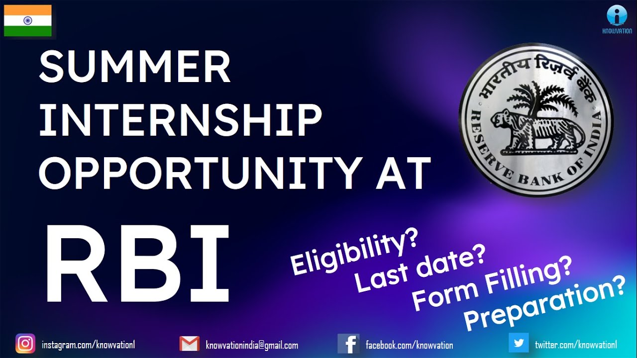 How to get SUMMER INTERNSHIP at RBI? Eligibility, Form & Preparation