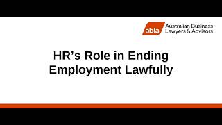 HR's Role in Ending Employment Lawfully