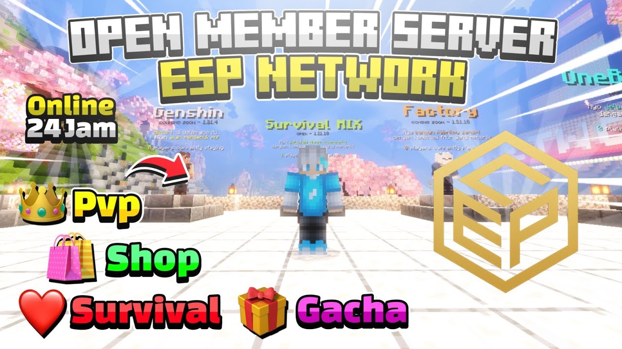 Open Member server Mcpe & Java versi 1.21.132+ official di ESP NETWORK ...