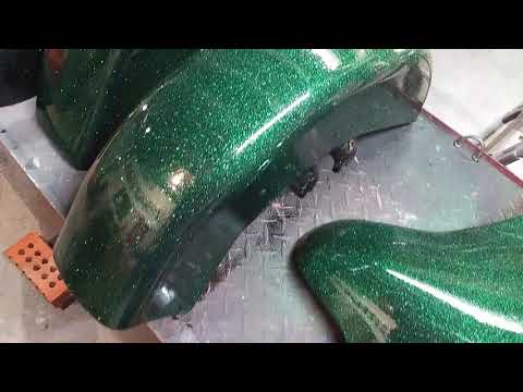 Green rustoleum glitter over black rustoleum glitter covered in 2k clearcoat