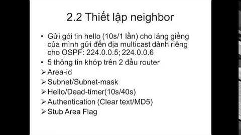 Giao thức định tuyến OSPF: Tổng quan, hoạt động và cấu hình Phần 2