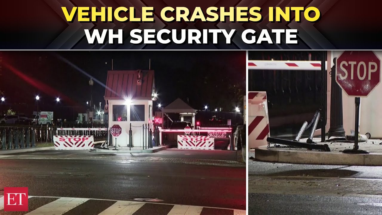 Vehicle crashes into security gate outside White House; driver arrested ...