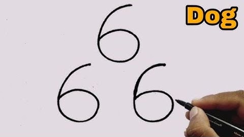 How to draw Dog With Number 666 | Easy Dog Drawing | Animals Drawing | Number Drawing /Puppy Drawing