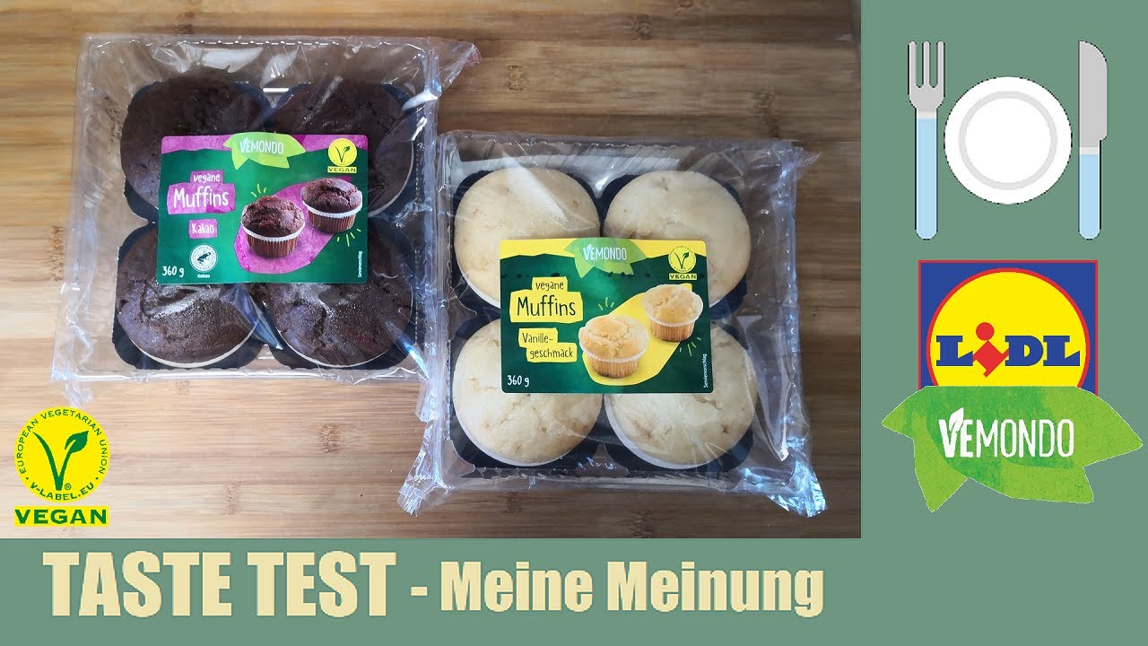 🍽 TASTE TEST #58 - Vegane Muffins von Vemondo LIDL | 2021 🇩🇪🌱💚 -  YouTube