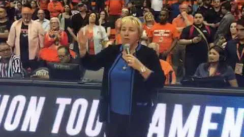 Keitha Adams thanking the UTEP fans.  March 28, 2016