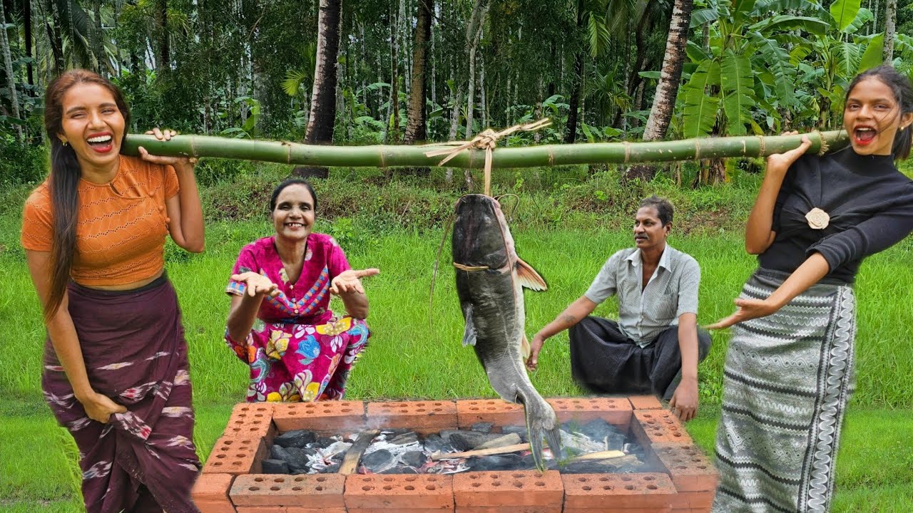 8 kg Catfish / Grilled big Catfish 😋  / ငါးပိဿာကျော်ငါးရွေးကြီး ကင်စားကြမယ်😋