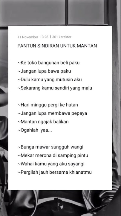 pantun buat nyindir. mantan prat2