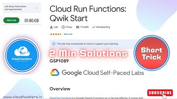 Cloud Run Functions Qwik Start | #GSP1089 | #shorttrick