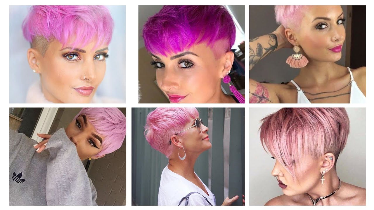 Attrective Pixie Haircuts and pink colour in different Hairstyle Good Ideas For Women of 2022