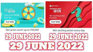 Amazon Funzone Quiz Answers Today| 29 June 2022 |Daily Quiz Time