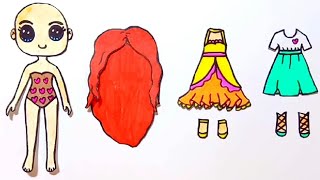 How to draw a paper doll | Zed cute drawings