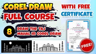 Draw The Taj Mahal in Corel Draw - Corel Draw Full Course | Ch - 8 screenshot 3