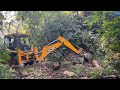 Remote Mountain Topography | JCB Backhoe Making Temporary Logging Deck Road