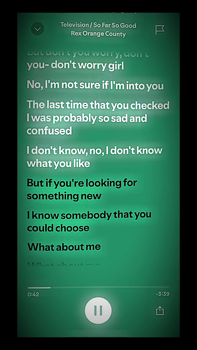 Television / So far so good | Rex Orange County #spotify #lyrics #edit