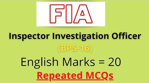 FIA Inspector Investigation officer Test for FPSC | Inspector Investigation Fia past paper mcqs