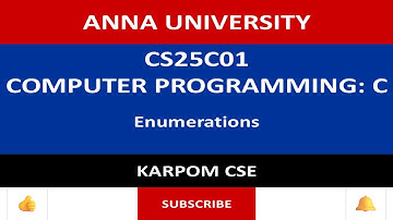 Anna University Reg - 2025 | CS25C01 | Enumerations