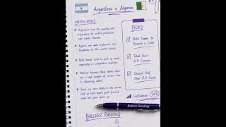 🔥 Argentina vs Algeria Prediction ⚽ | Cards, Corners & 2nd Half Goal | Ballerz Ranking