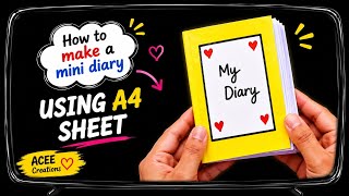 How to make a mini diary using an A4 sheet DIY Book