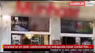 عرض فليم إباحي على شاشة إعلانية لمطعم شهير في تقسييم بإسطنبول