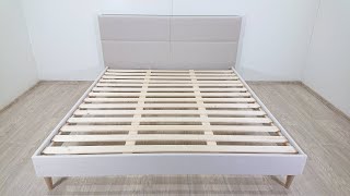 Béžová čalouněná dvoulůžková postel s roštem 180x200 cm Elyna – Bobochic Paris