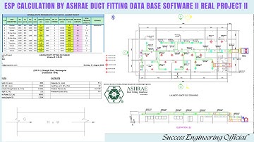 COMPLETE ESP CALCULATION IN ONE VIDEO USING ASHRAE DUCT FITTING DATA BASE SOFTWARE II REAL PROJECT I