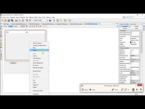 NetBeans Tutorial - 5 - JTable ( Add or remove Items)