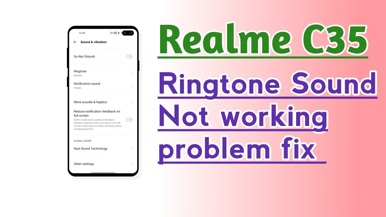 Realme C35 Ringtone Sound Not working problem fix - YouTube