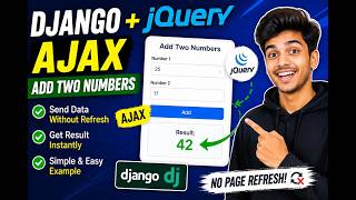 Django project that adds two numbers using jQuery AJAX.