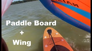Paddle board wingsurfing on White Rock lake  SUP + Wing fun