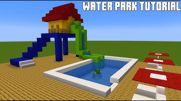 Minecraft Tutorial: How To Make A Kids Waterpark with Playhouse with Waterslide