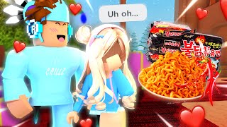 SPICY NOODLES CHALLENGE With My Girlfriend In MM2...