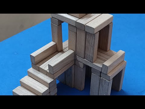 Making a 2 Story House using 54 Jenga Blocks for Beginners 🏠 (Jenga Tutorial #221) #jengahouse