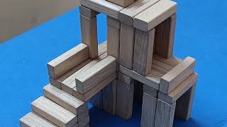 Making a 2 Story House using 54 Jenga Blocks for Beginners 🏠 (Jenga Tutorial #221) #jengahouse