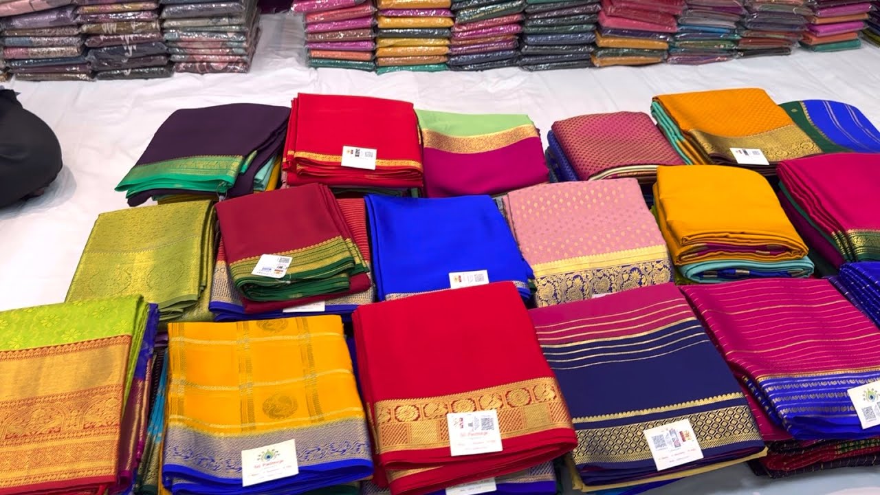 Bangalore Wholesale Pure Mysore Silk With Silk Nark Saree Discount Sale 20%Disount From 1200rs Avl