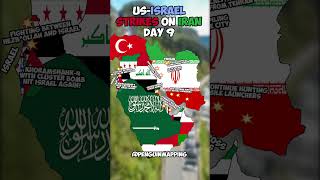 US-Israel strikes on Iran Day 9 #mapping #middleeast #shorts