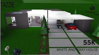 Roblox| Bloxburg| White and gray modern house (55k) 1 story, speedbuild (no gamepass)