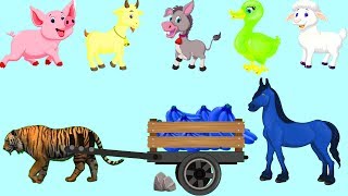 Learn Colors with Fruits and Animals | Farm Animal Sounds
