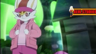 Pokemon master journeys cinderace likes pink things!ENG DUB.