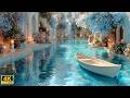 A Pastel Blue Dream Walk 💧 A Relaxing Journey Through Water, Flowers & a Castle (4K)