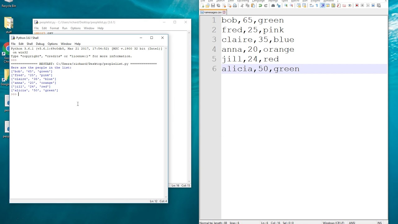 Reading a CSV file into a Python List - YouTube Reading A Csv File Into A Python List - Youtube