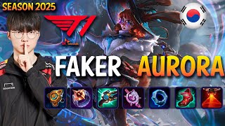 T1 Faker AURORA vs EKKO Mid - Patch 25.10 KR Ranked | lolrec