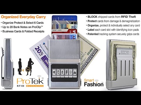 RFID Blocking ProTek ACM Wallet - Front Pocket Organizer u0026 Money Clip, Easy Push Button Use I Amazon