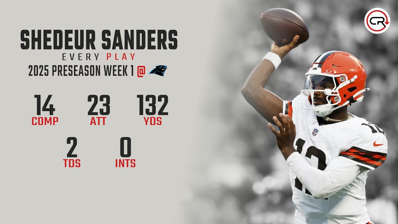 Shedeur Sanders Preseason Week 1 Highlights | Every Dropback, Pass, and Run vs Panthers