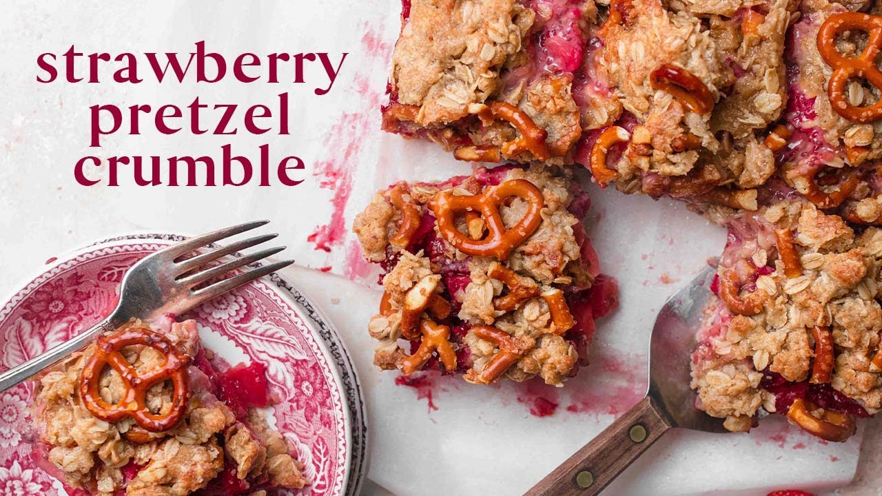 Vegan Strawberry Pretzel Crumble Summer Dessert Recipe YouTube