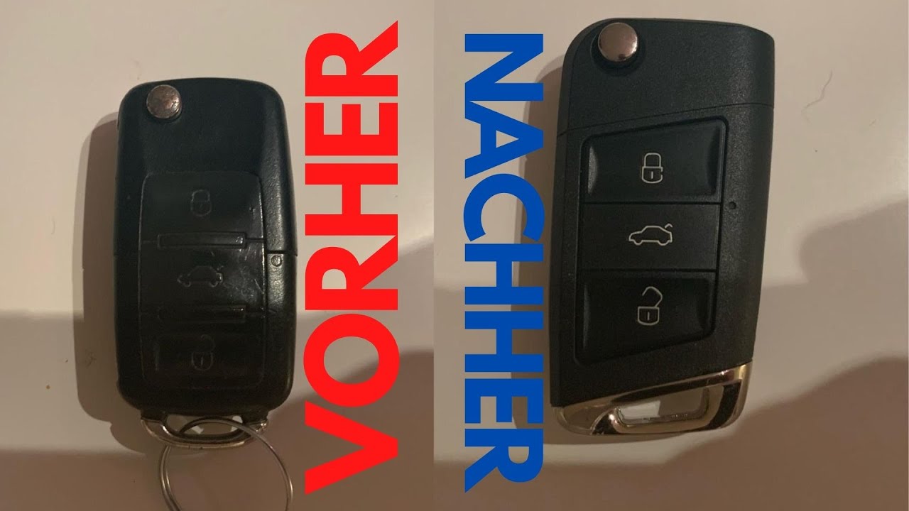 Volkswagen Schlüssel Gehäuse Umbau - Golf 8 Optik (3 Tasten) in