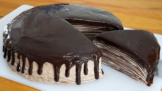RESEP MILLE CREPES CAKE COKLAT!! ENAK DAN MUDAH