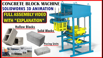 Concrete Block Machine 3D Design Version 3 (Solid Works Animation) Makes Concrete blocks and pavers.