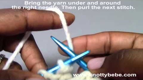 Short Rows Yarnover Method Purl Side