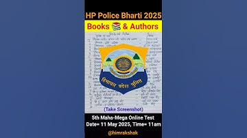 Books📚 & Authors || Geography of HP || HP Police Constable Recruitment 2025 || HP Police Bharti 2025